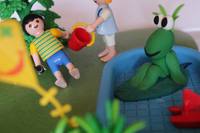 Preprando montaje de verano playmoblil y JumPing Clay